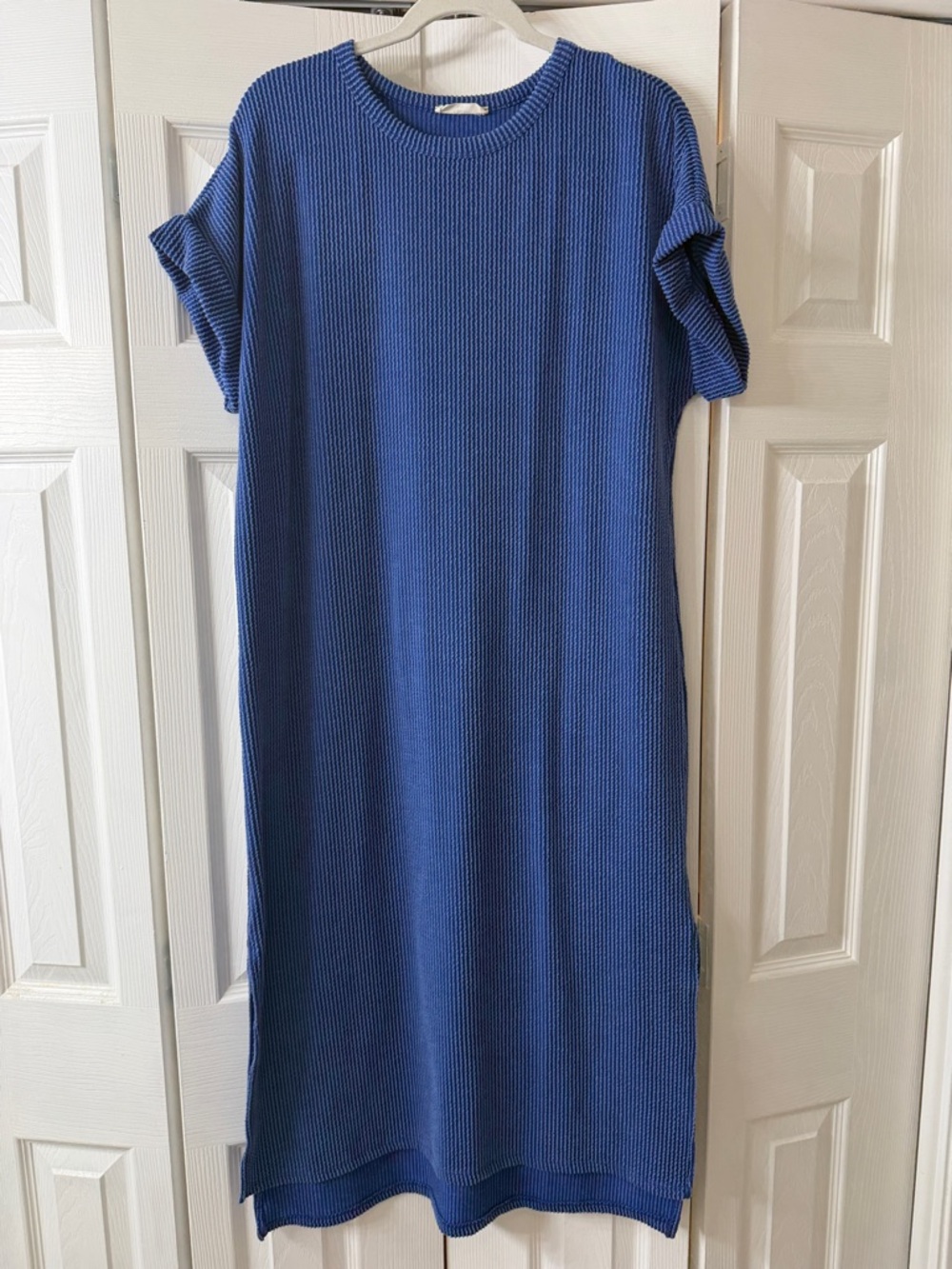 entro Royal Blue Ribbed Maxi Dress